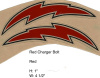 Charger Bolts Scarlet, outlined clear,  black (Hoosic Valley Hurricanes (MA)